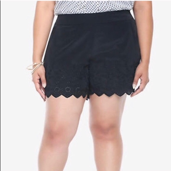 black eyelet shorts